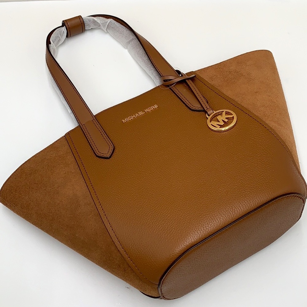 MICHAEL KORS PORTIA SMALL TOTE LUGGAGE COLOR Pebbled leather/ suede - Picture 7 of 15